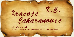 Krasoje Čakaranović vizit kartica